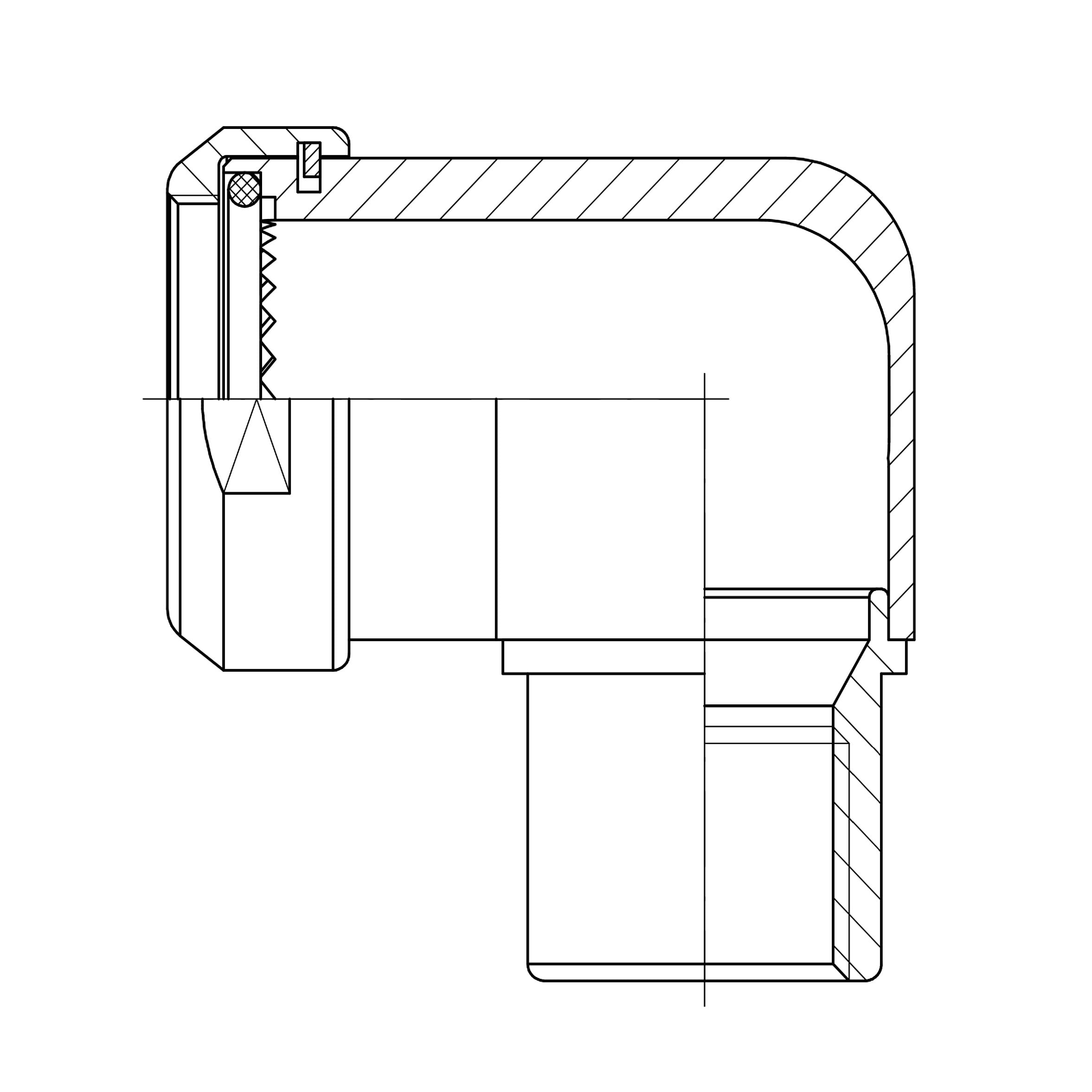 90° PG/M Thread Backshell A37-444 | Series A3 Connector Accessory | EMCA