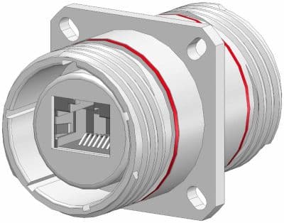 EMCA_X1-9850_RJ45 Feedthrough Bulkhead Square Flange