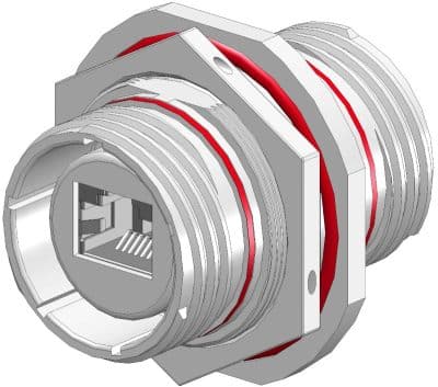 EMCA_X1-9851_RJ45 Feedthrough Bulkhead Jam Nut