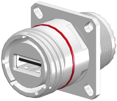 EMCA_X2-9852 USB-A Feedthrough Square Flange