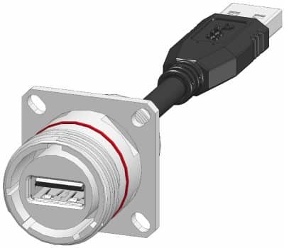 EMCA_X2-9856 USB-A Square Flange w_Cordset